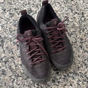 Black Diamond Climbing Shoes in Dark Gray and Burgundy
